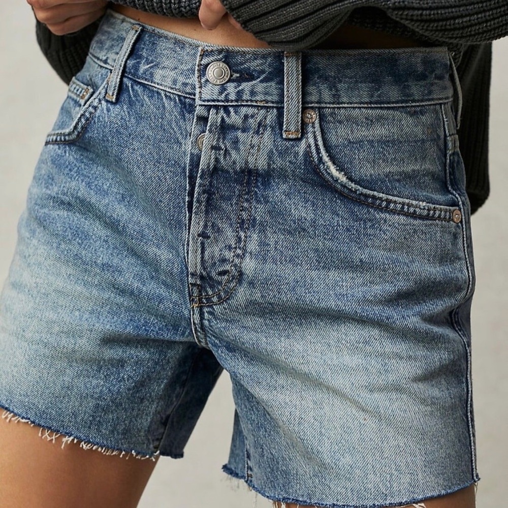 Free People We The Free Ivy Mid Rise Denim Jean Short Size 25